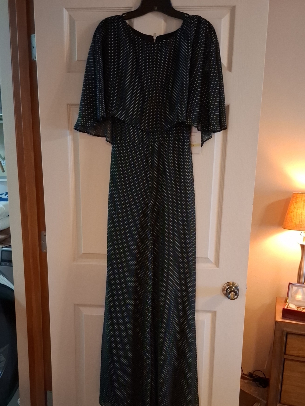 Polka Dot Navy Wide-Leg Jumpsuit Dress